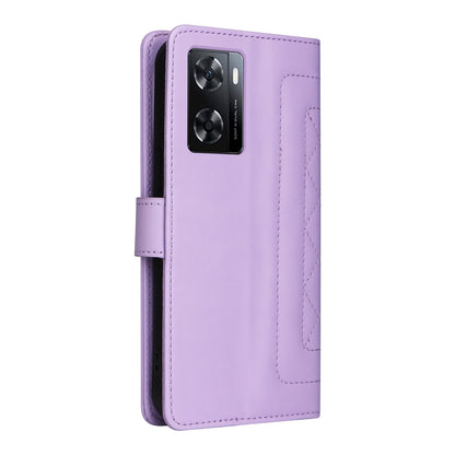OPPO A57 / A57s Diamond Lattice Leather Flip Phone Case - Durable and Convenient Holder with Precision Cutouts