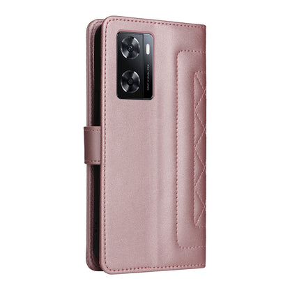 OPPO A57 / A57s Diamond Lattice Leather Flip Phone Case - Durable and Convenient Holder with Precision Cutouts