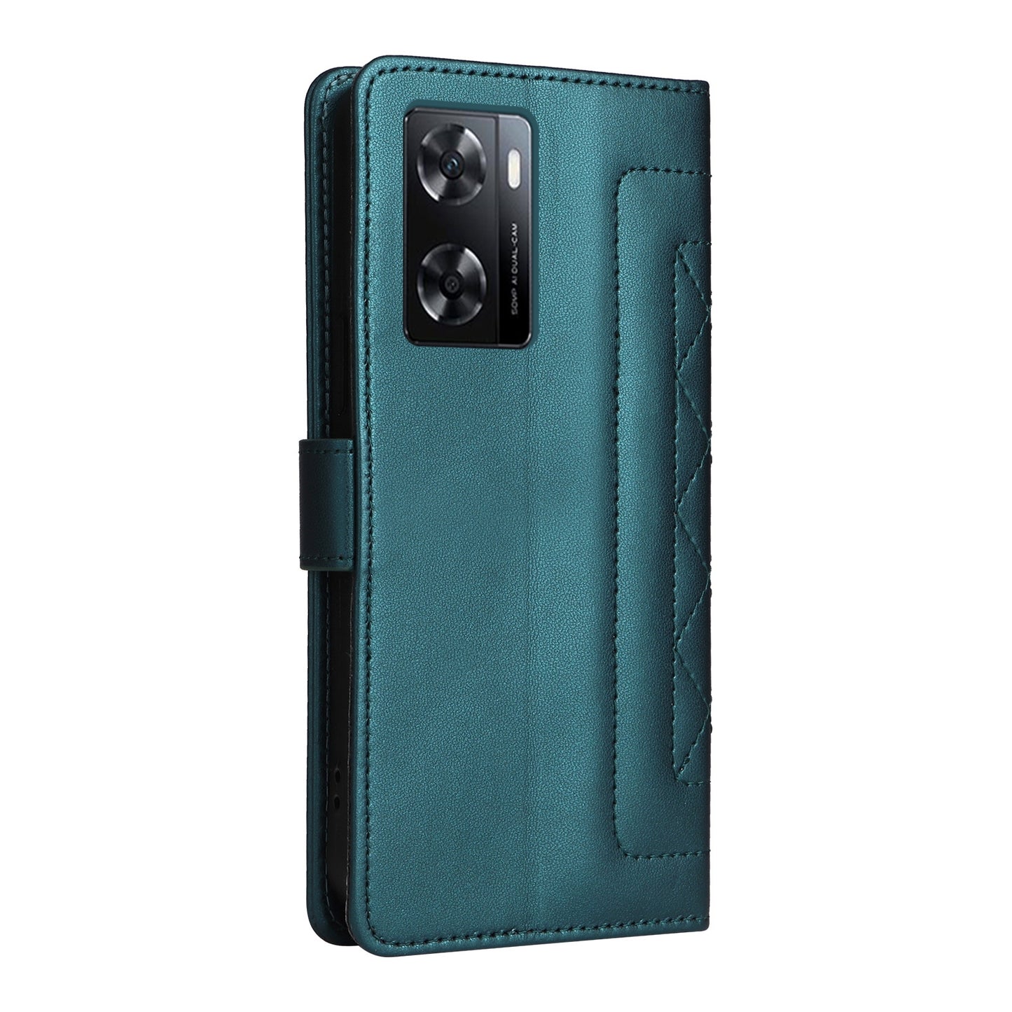 OPPO A57 / A57s Diamond Lattice Leather Flip Phone Case - Durable and Convenient Holder with Precision Cutouts