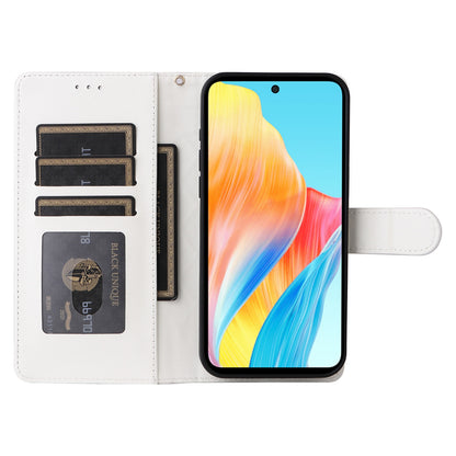 OPPO A58 4G Diamond Lattice Leather Flip Phone Case - Durable and Convenient Holder with Precision Cutouts