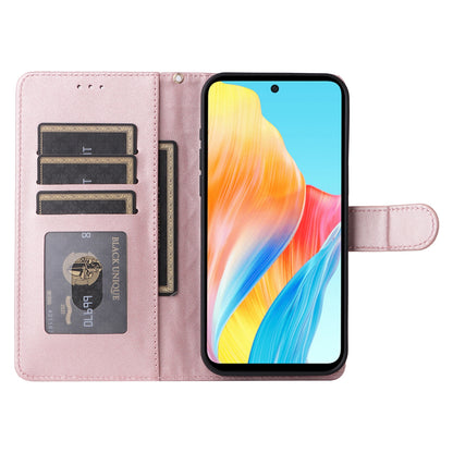 OPPO A58 4G Diamond Lattice Leather Flip Phone Case - Durable and Convenient Holder with Precision Cutouts