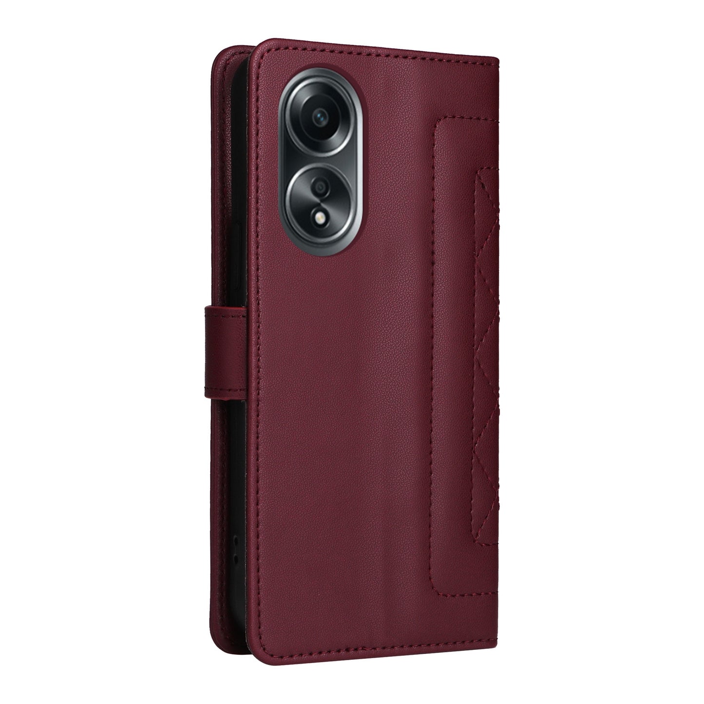 OPPO A58 4G Diamond Lattice Leather Flip Phone Case - Durable and Convenient Holder with Precision Cutouts