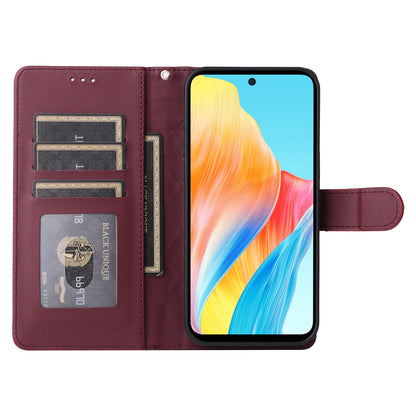 OPPO A58 4G Diamond Lattice Leather Flip Phone Case - Durable and Convenient Holder with Precision Cutouts