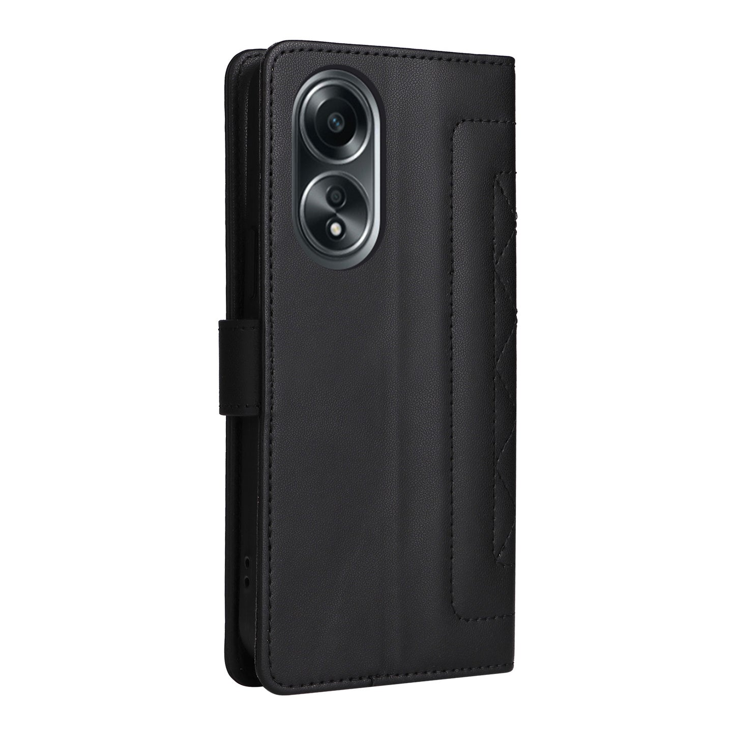 OPPO A58 4G Diamond Lattice Leather Flip Phone Case - Durable and Convenient Holder with Precision Cutouts