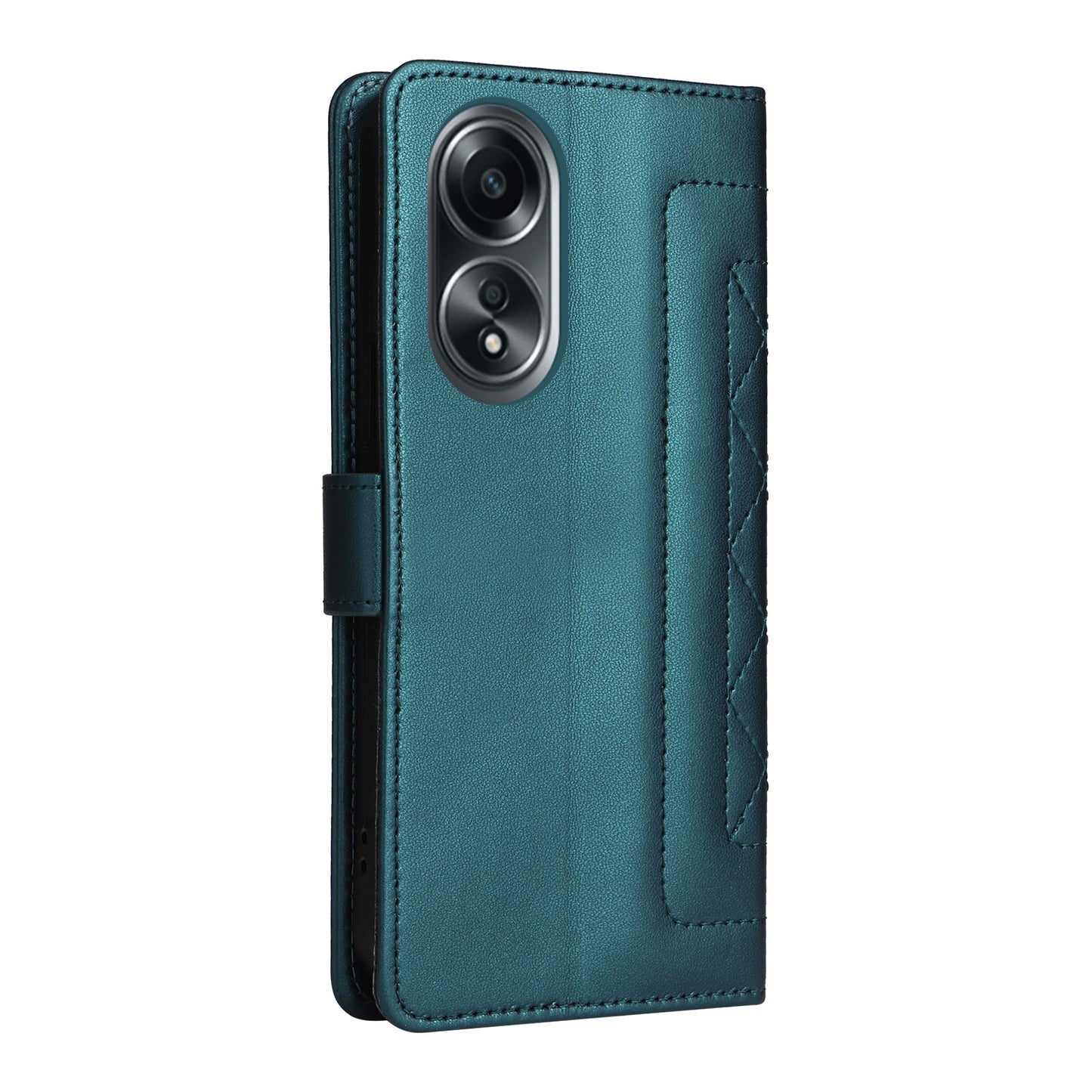 OPPO A58 4G Diamond Lattice Leather Flip Phone Case - Durable and Convenient Holder with Precision Cutouts