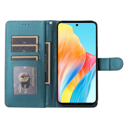 OPPO A58 4G Diamond Lattice Leather Flip Phone Case - Durable and Convenient Holder with Precision Cutouts