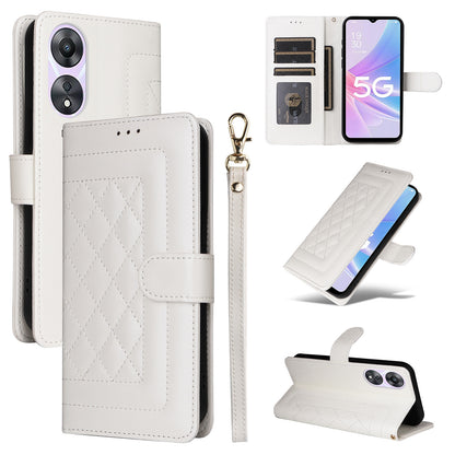 OPPO A58 5G / A78 5G Diamond Lattice Leather Flip Phone Case - Durable and Convenient Holder with Precision Cutouts