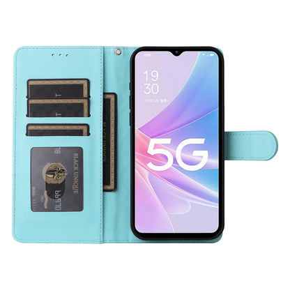 OPPO A58 5G / A78 5G Diamond Lattice Leather Flip Phone Case - Durable and Convenient Holder with Precision Cutouts