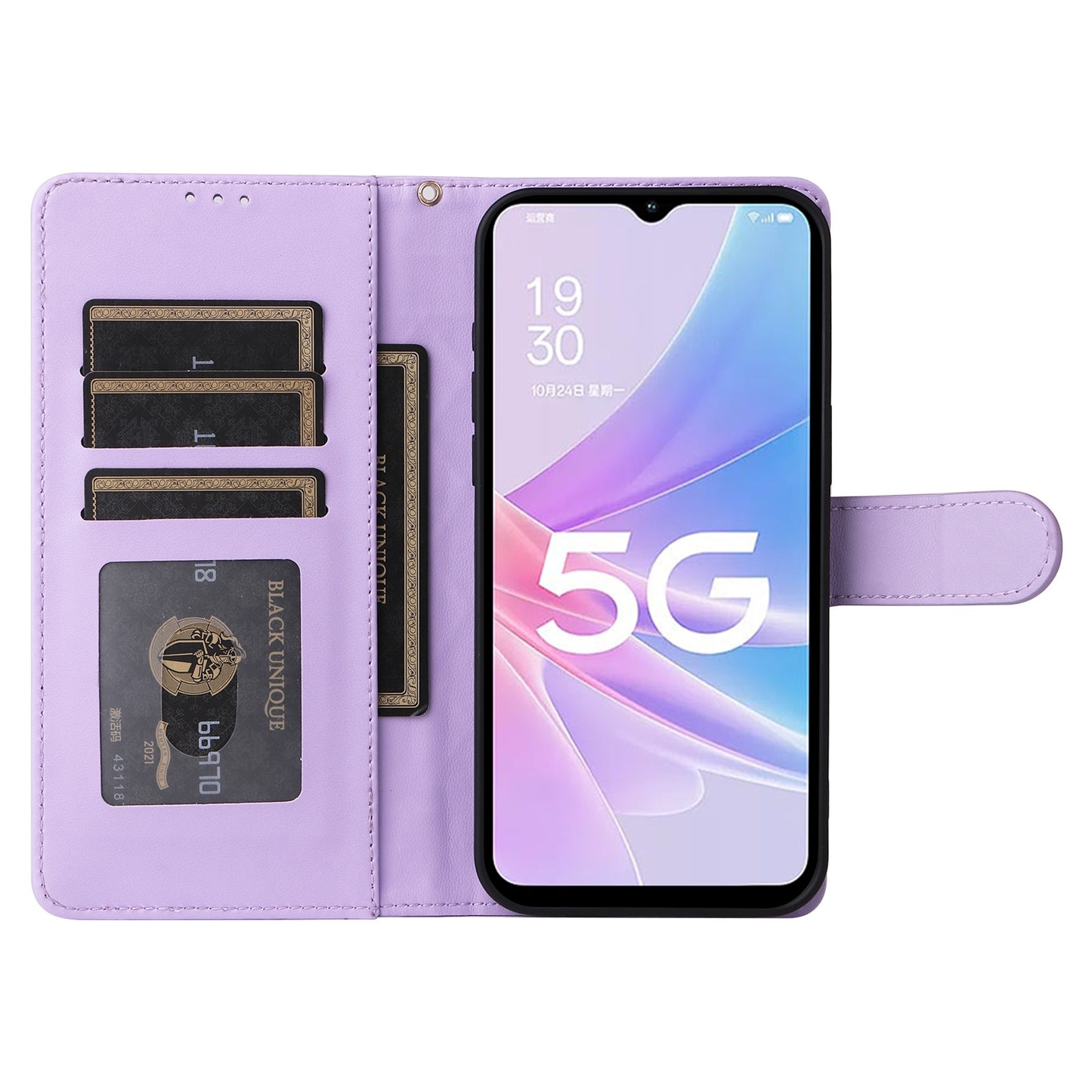 OPPO A58 5G / A78 5G Diamond Lattice Leather Flip Phone Case - Durable and Convenient Holder with Precision Cutouts