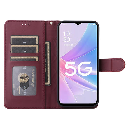 OPPO A58 5G / A78 5G Diamond Lattice Leather Flip Phone Case - Durable and Convenient Holder with Precision Cutouts