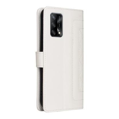 OPPO A74 / A95 4G / F19 Diamond Lattice Leather Flip Phone Case - Durable and Convenient Holder with Precision Cutouts