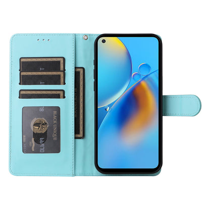 OPPO A74 / A95 4G / F19 Diamond Lattice Leather Flip Phone Case - Durable and Convenient Holder with Precision Cutouts