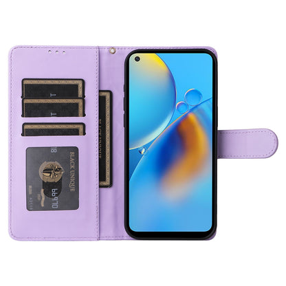 OPPO A74 / A95 4G / F19 Diamond Lattice Leather Flip Phone Case - Durable and Convenient Holder with Precision Cutouts