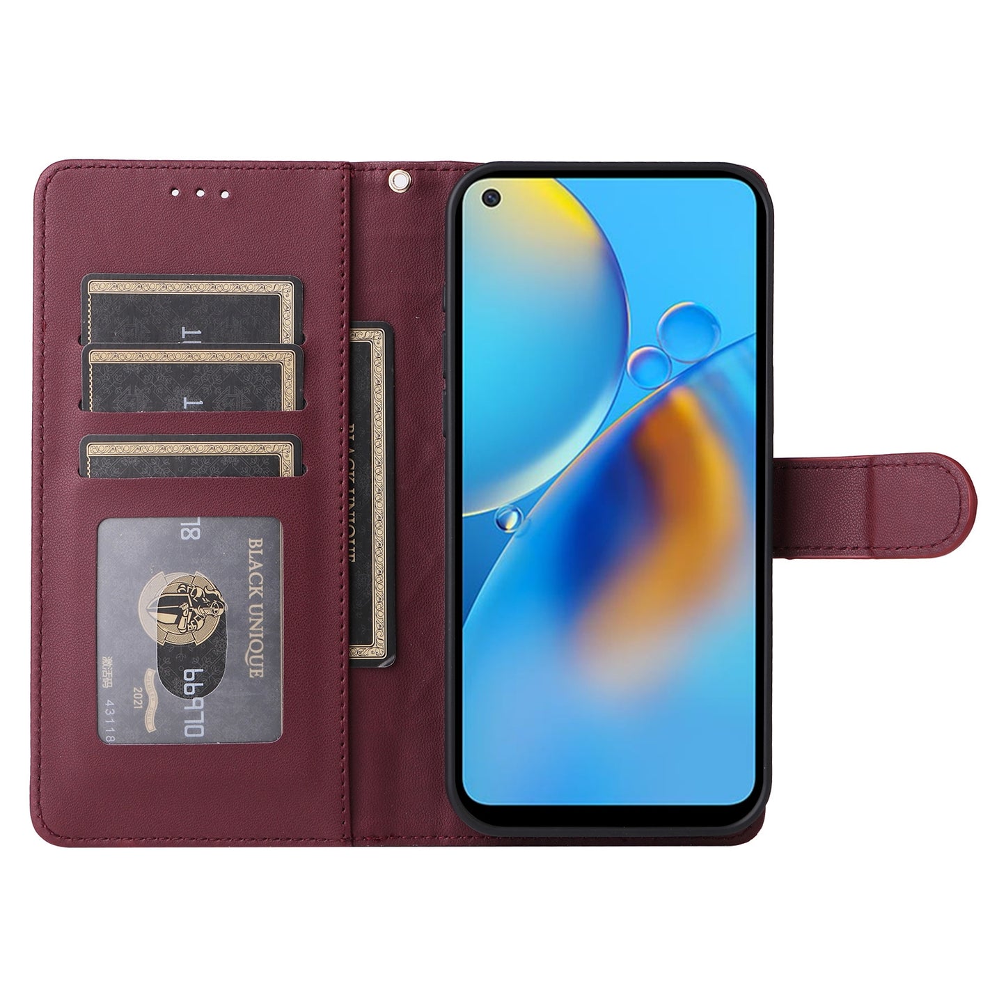 OPPO A74 / A95 4G / F19 Diamond Lattice Leather Flip Phone Case - Durable and Convenient Holder with Precision Cutouts