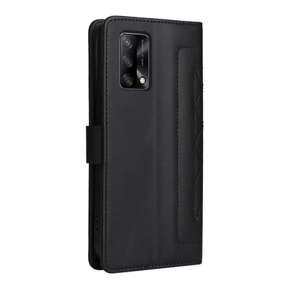 OPPO A74 / A95 4G / F19 Diamond Lattice Leather Flip Phone Case - Durable and Convenient Holder with Precision Cutouts