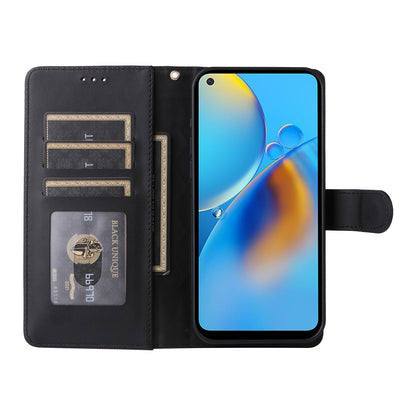 OPPO A74 / A95 4G / F19 Diamond Lattice Leather Flip Phone Case - Durable and Convenient Holder with Precision Cutouts