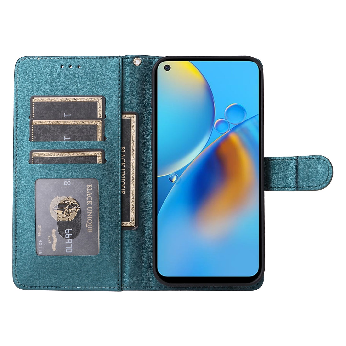 OPPO A74 / A95 4G / F19 Diamond Lattice Leather Flip Phone Case - Durable and Convenient Holder with Precision Cutouts