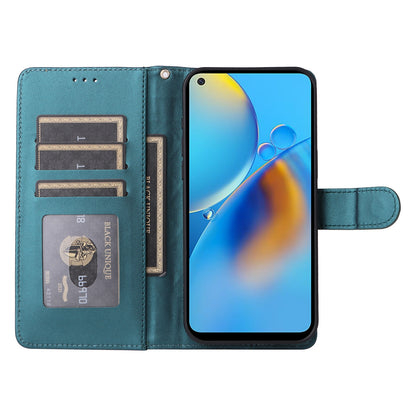 OPPO A74 / A95 4G / F19 Diamond Lattice Leather Flip Phone Case - Durable and Convenient Holder with Precision Cutouts