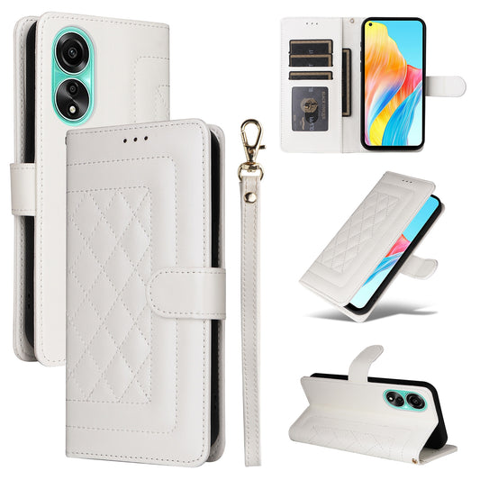 OPPO A78 4G Diamond Lattice Leather Flip Phone Case - Durable and Convenient Holder with Precision Cutouts