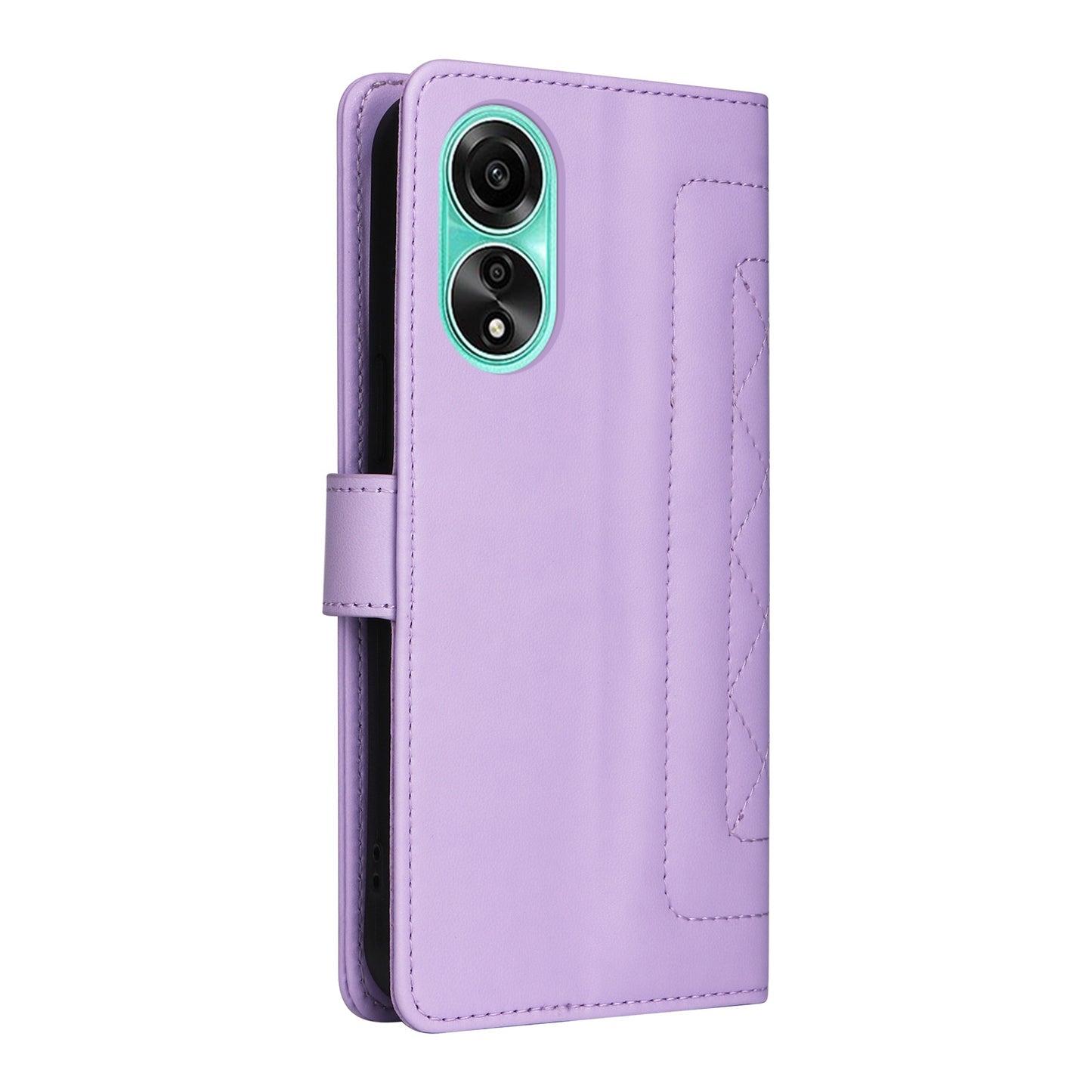 OPPO A78 4G Diamond Lattice Leather Flip Phone Case - Durable and Convenient Holder with Precision Cutouts