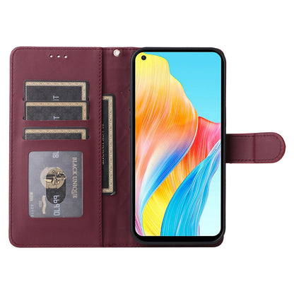 OPPO A78 4G Diamond Lattice Leather Flip Phone Case - Durable and Convenient Holder with Precision Cutouts