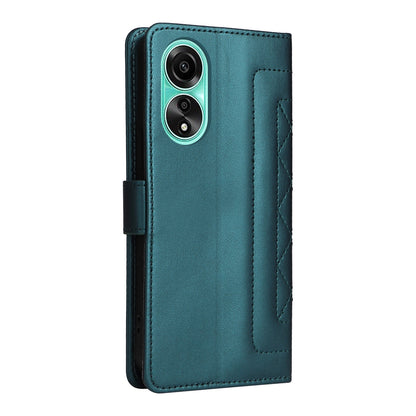 OPPO A78 4G Diamond Lattice Leather Flip Phone Case - Durable and Convenient Holder with Precision Cutouts