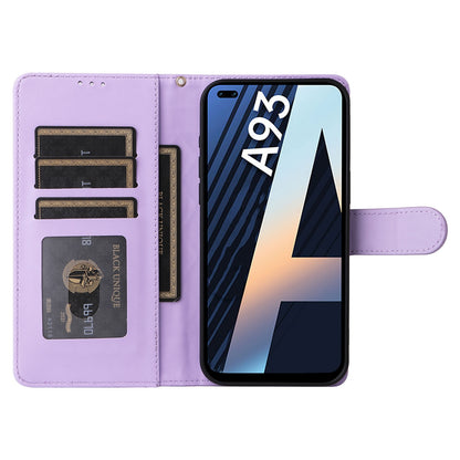 OPPO A93 4G / F17 Pro Diamond Lattice Leather Flip Phone Case - Durable and Convenient Holder with Precision Cutouts