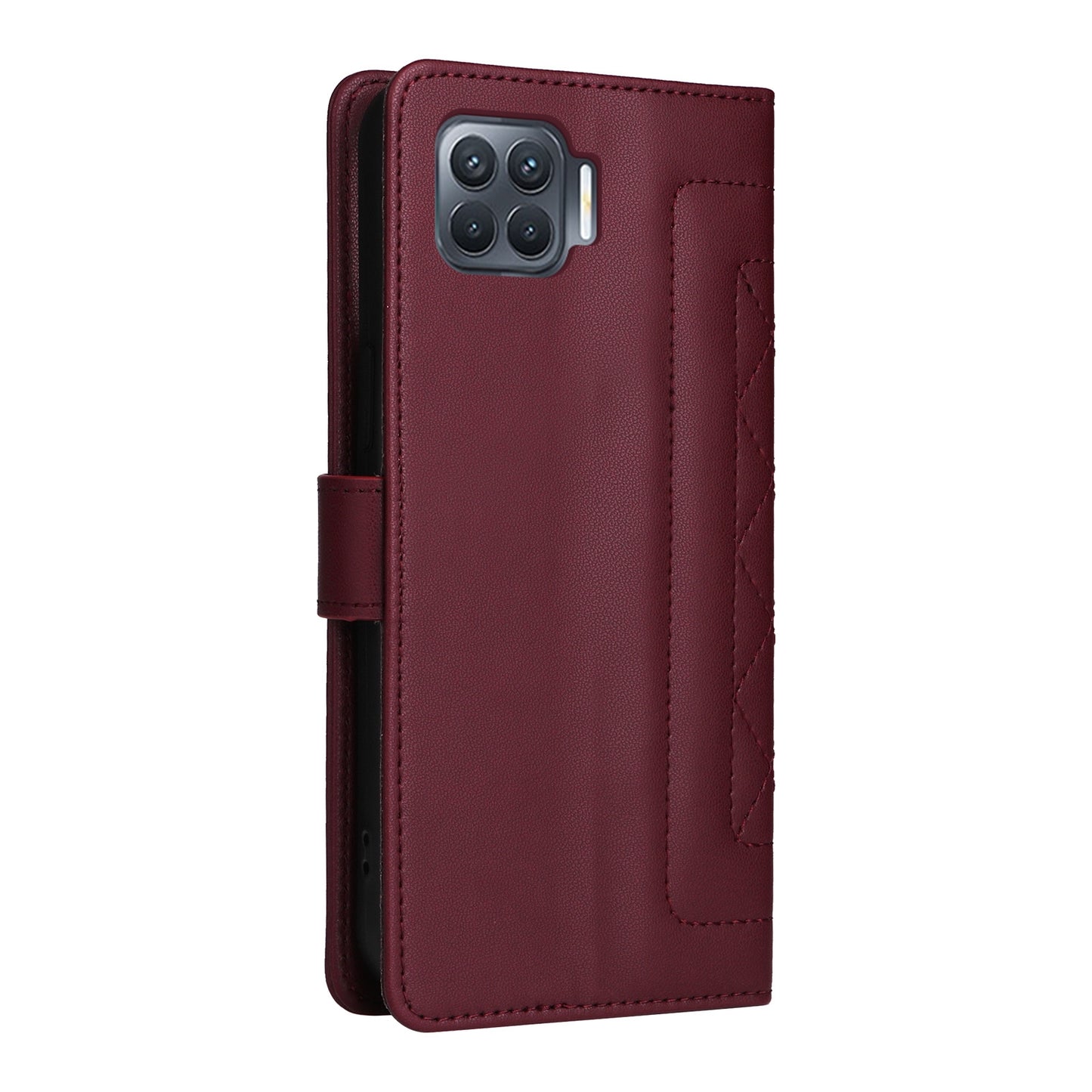 OPPO A93 4G / F17 Pro Diamond Lattice Leather Flip Phone Case - Durable and Convenient Holder with Precision Cutouts