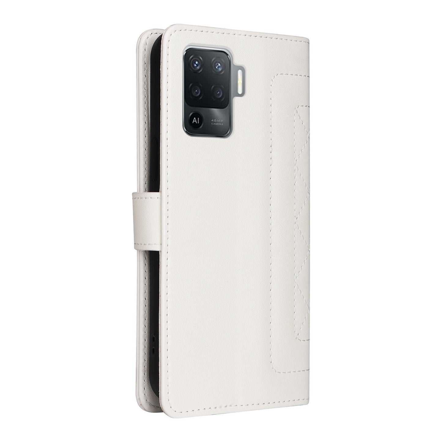 OPPO A94 / F19 Pro Diamond Lattice Leather Flip Phone Case - Durable and Convenient Holder with Precision Cutouts