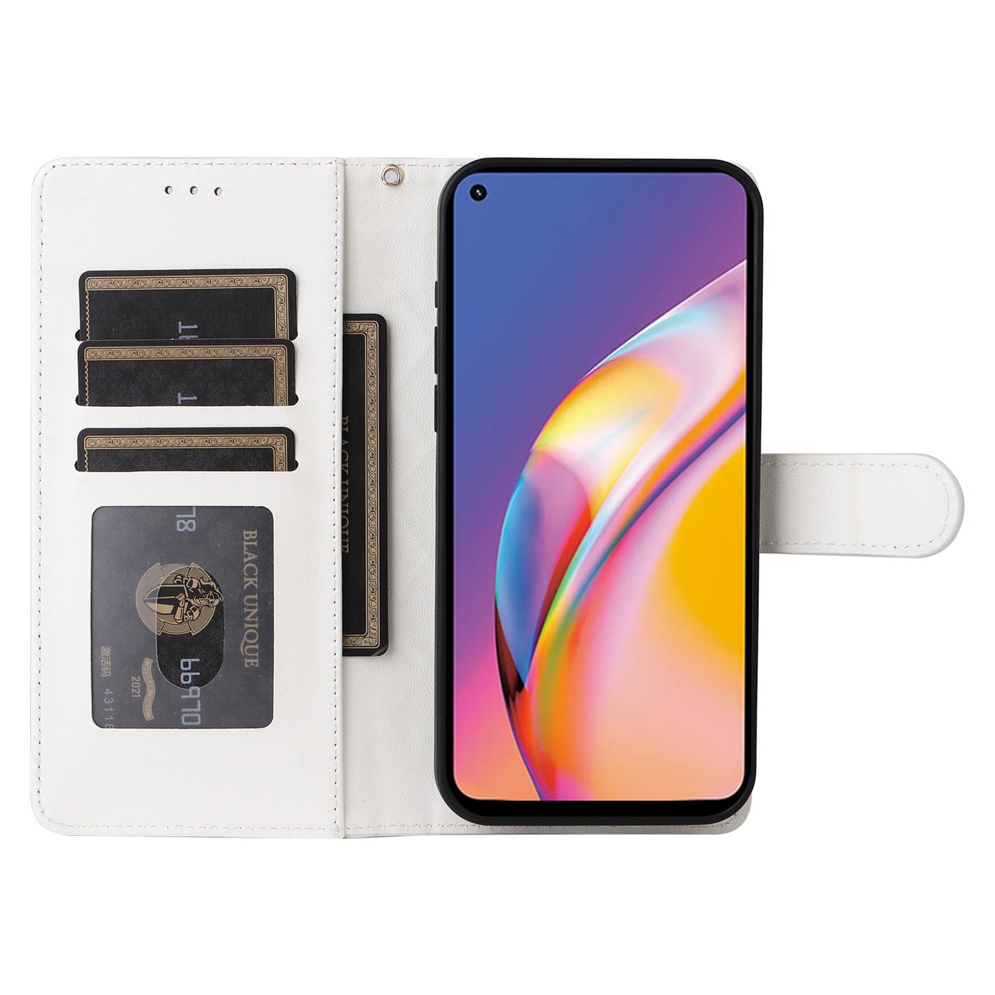 OPPO A94 / F19 Pro Diamond Lattice Leather Flip Phone Case - Durable and Convenient Holder with Precision Cutouts