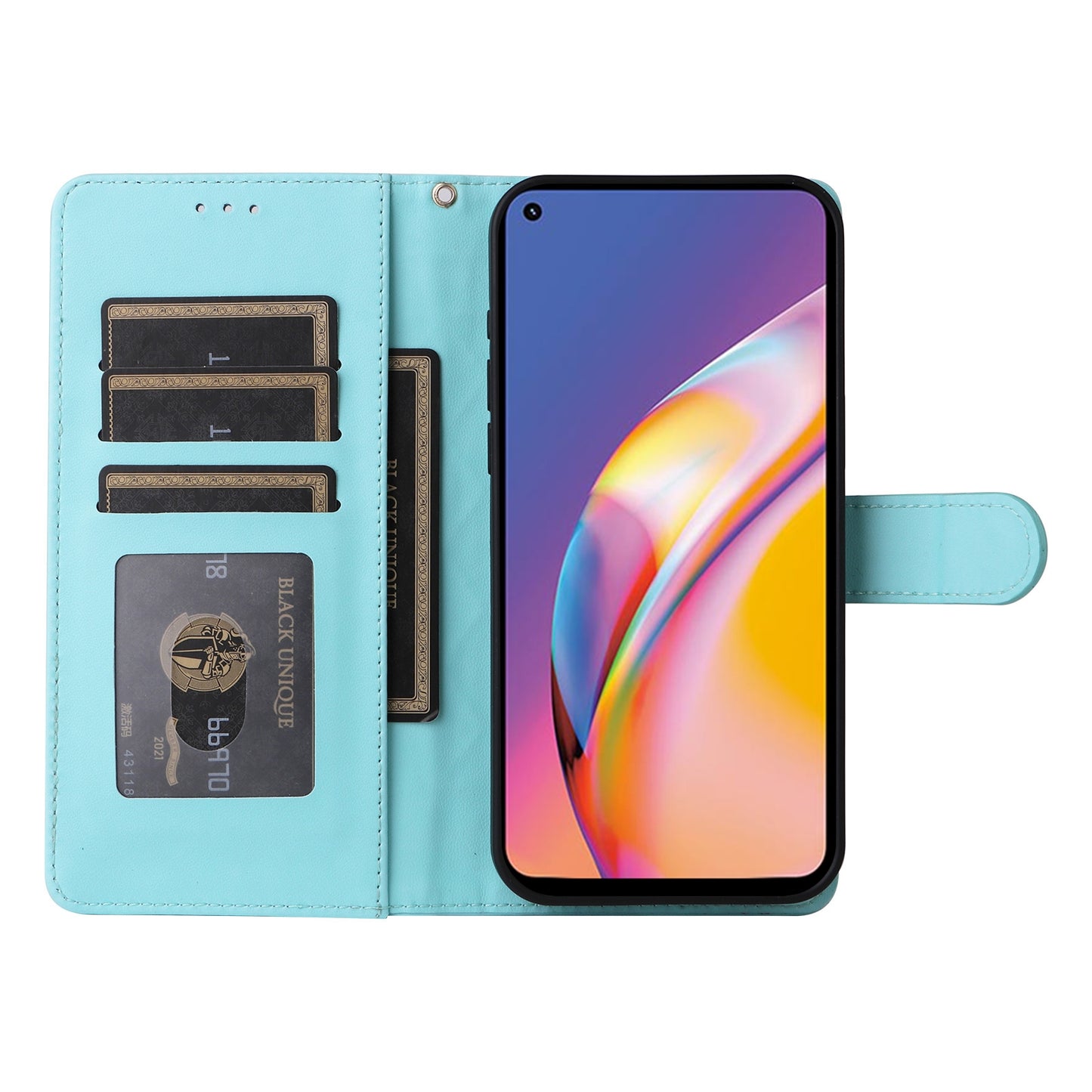 OPPO A94 / F19 Pro Diamond Lattice Leather Flip Phone Case - Durable and Convenient Holder with Precision Cutouts