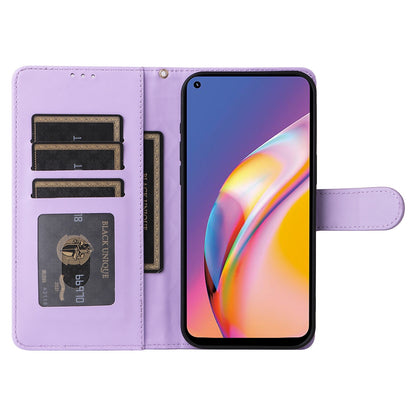 OPPO A94 / F19 Pro Diamond Lattice Leather Flip Phone Case - Durable and Convenient Holder with Precision Cutouts