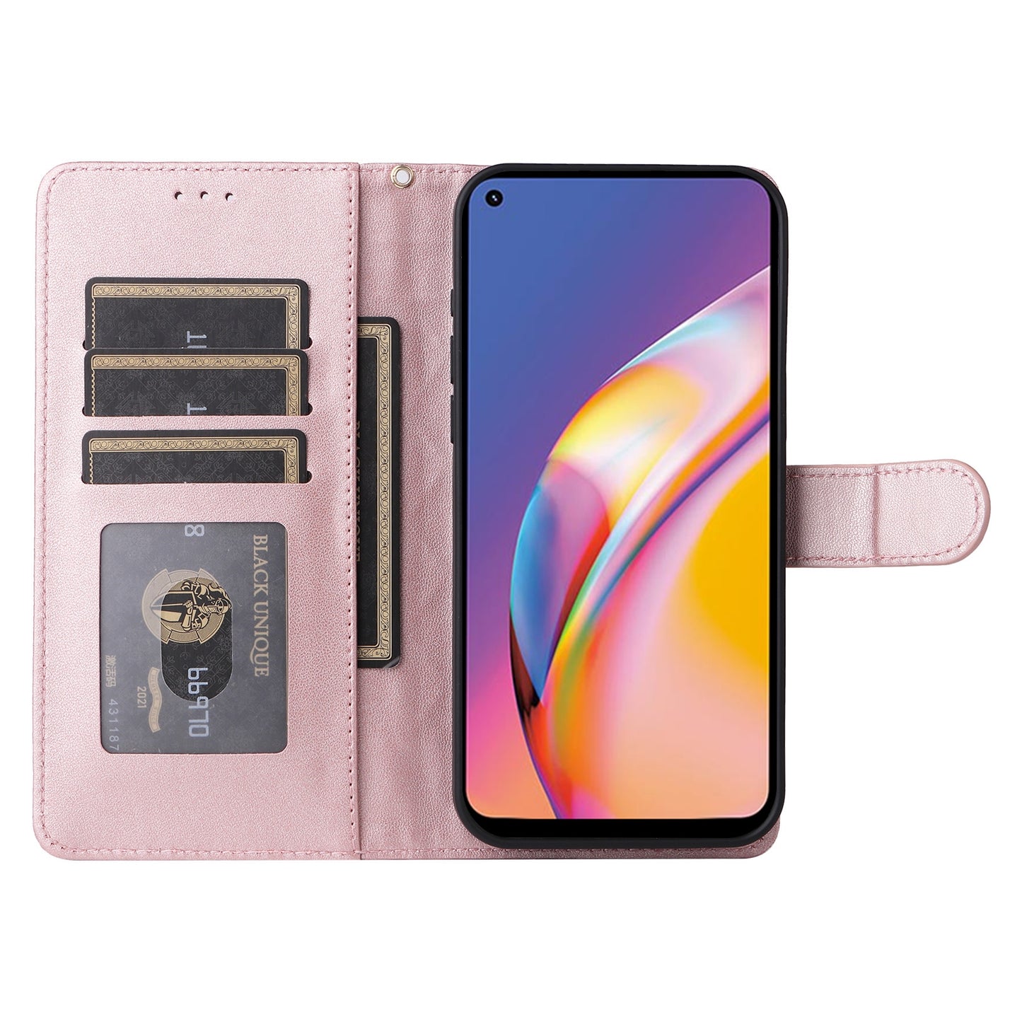 OPPO A94 / F19 Pro Diamond Lattice Leather Flip Phone Case - Durable and Convenient Holder with Precision Cutouts