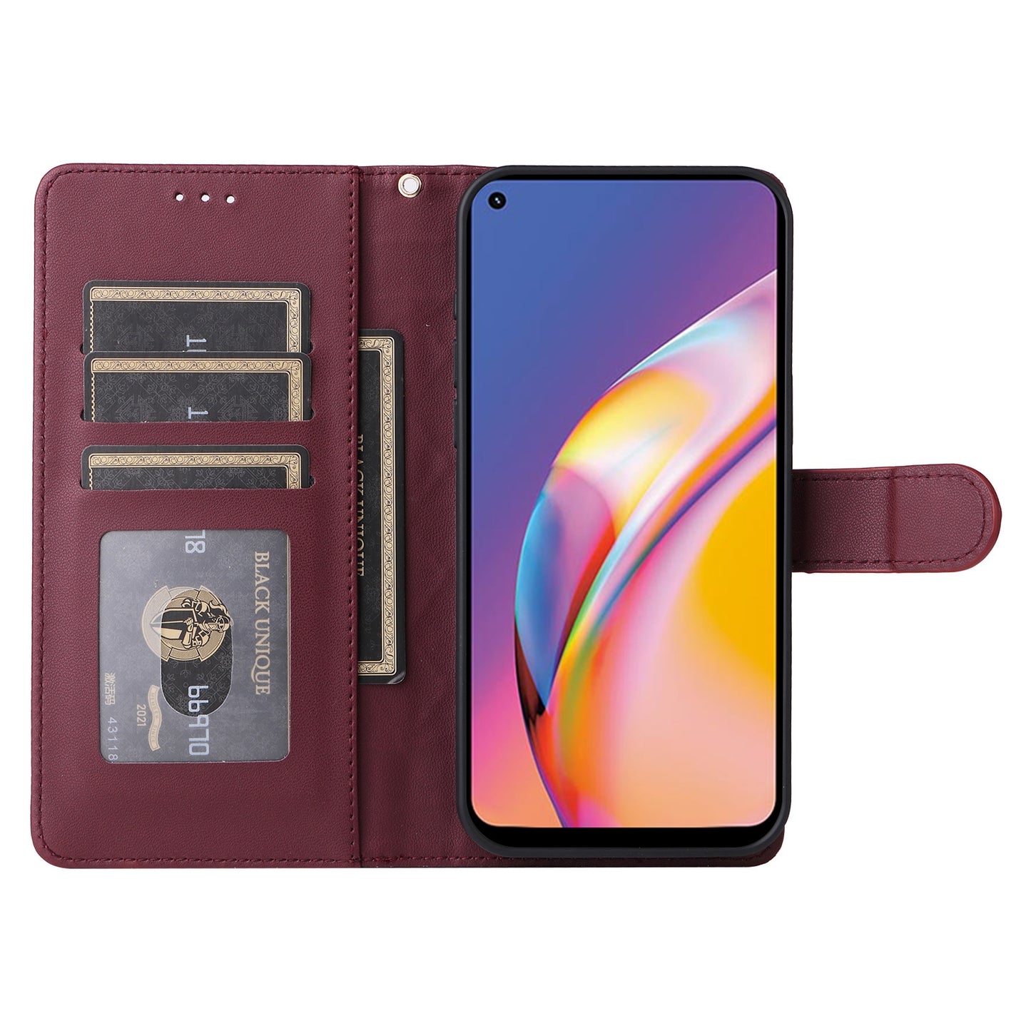 OPPO A94 / F19 Pro Diamond Lattice Leather Flip Phone Case - Durable and Convenient Holder with Precision Cutouts