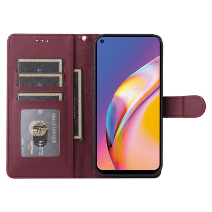 OPPO A94 / F19 Pro Diamond Lattice Leather Flip Phone Case - Durable and Convenient Holder with Precision Cutouts