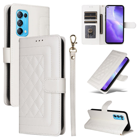 OPPO Reno5 5G / Find X3 Lite Diamond Lattice Leather Flip Phone Case - Durable and Convenient Holder with Precision Cutouts