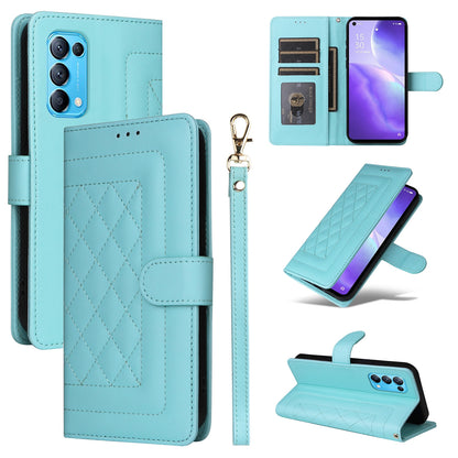 OPPO Reno5 5G / Find X3 Lite Diamond Lattice Leather Flip Phone Case - Durable and Convenient Holder with Precision Cutouts