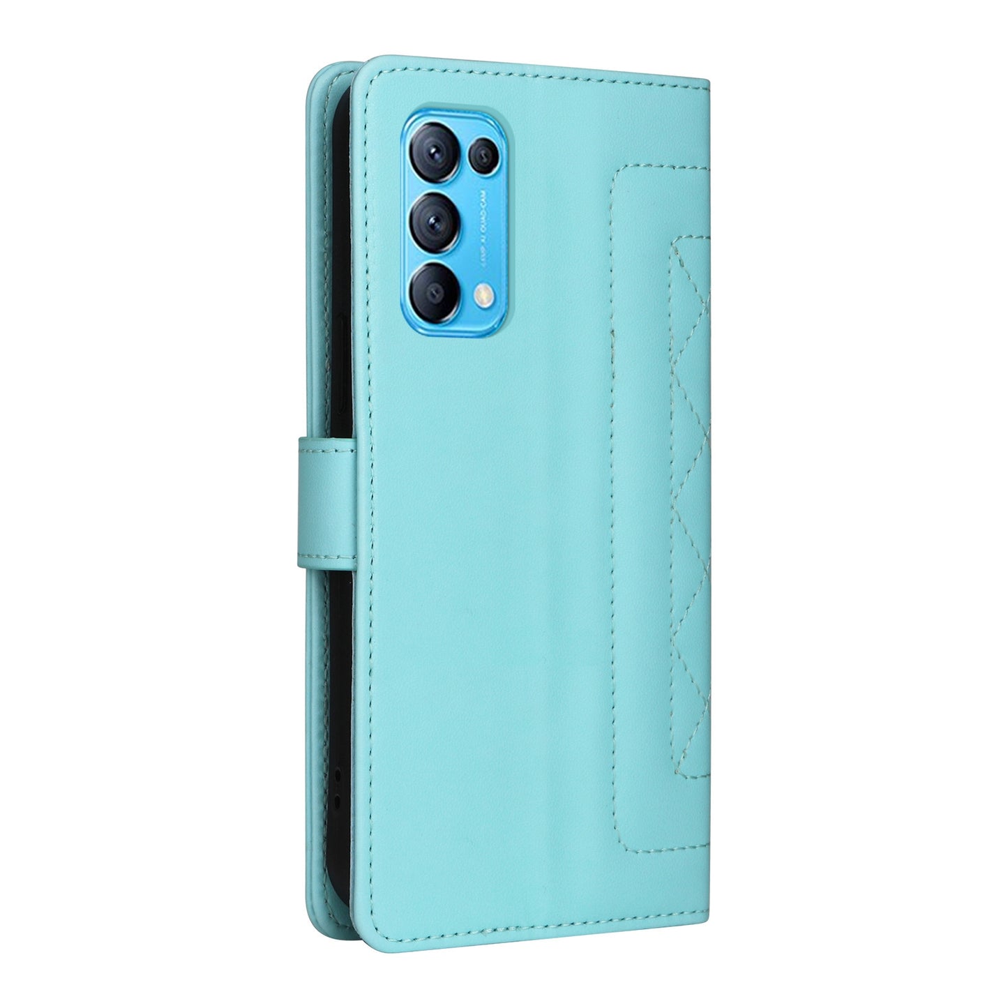 OPPO Reno5 5G / Find X3 Lite Diamond Lattice Leather Flip Phone Case - Durable and Convenient Holder with Precision Cutouts