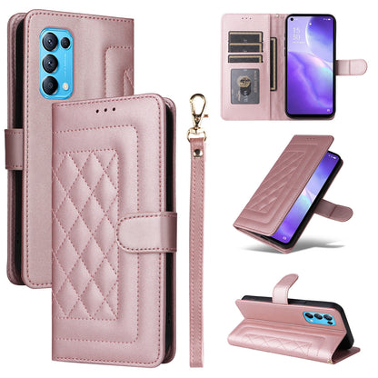 OPPO Reno5 5G / Find X3 Lite Diamond Lattice Leather Flip Phone Case - Durable and Convenient Holder with Precision Cutouts