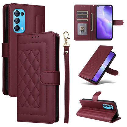 OPPO Reno5 5G / Find X3 Lite Diamond Lattice Leather Flip Phone Case - Durable and Convenient Holder with Precision Cutouts