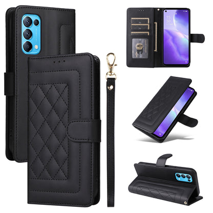 OPPO Reno5 5G / Find X3 Lite Diamond Lattice Leather Flip Phone Case - Durable and Convenient Holder with Precision Cutouts