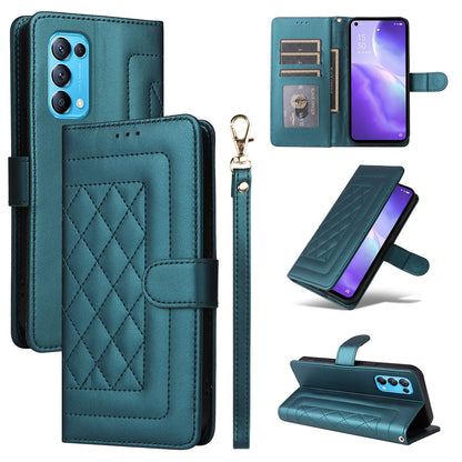 OPPO Reno5 5G / Find X3 Lite Diamond Lattice Leather Flip Phone Case - Durable and Convenient Holder with Precision Cutouts