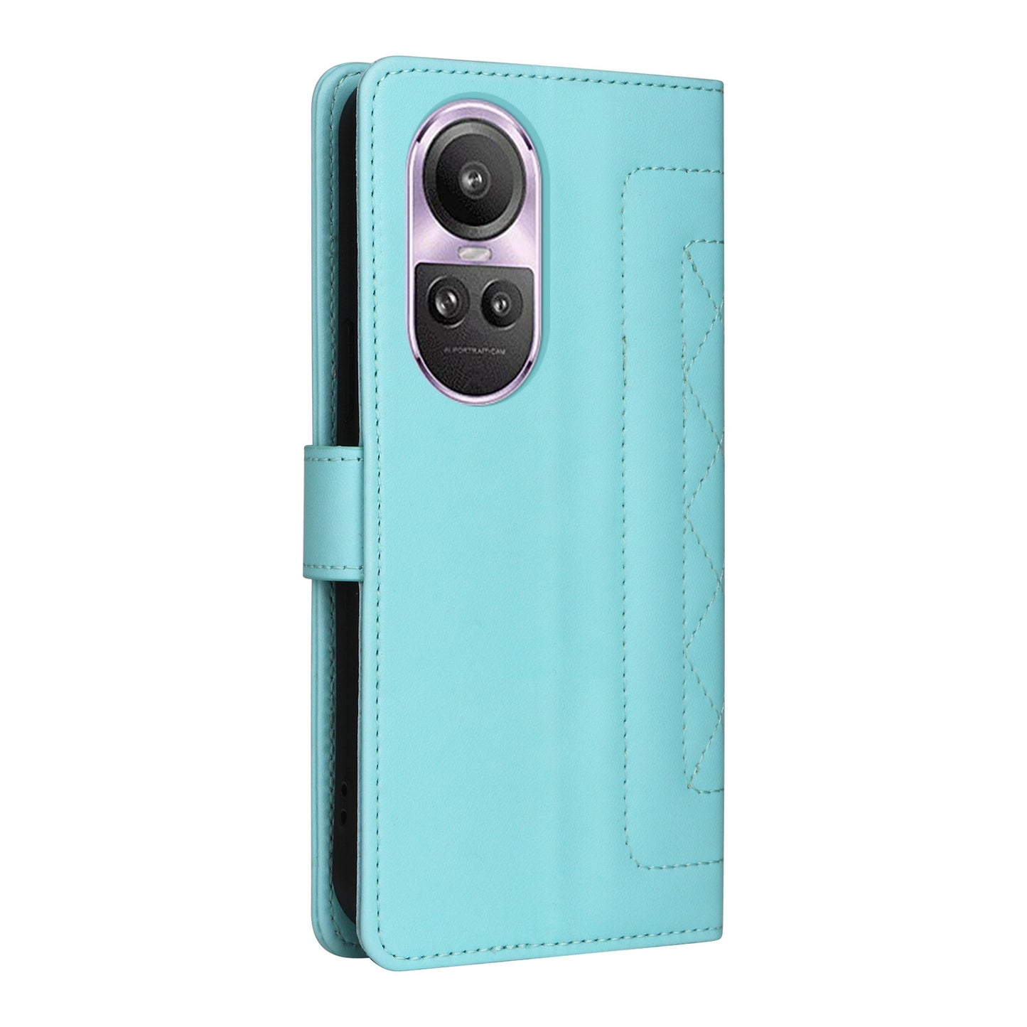 OPPO Reno10 5G / Reno10 Pro 5G Diamond Lattice Leather Flip Phone Case - Durable and Convenient Holder with Precision Cutouts