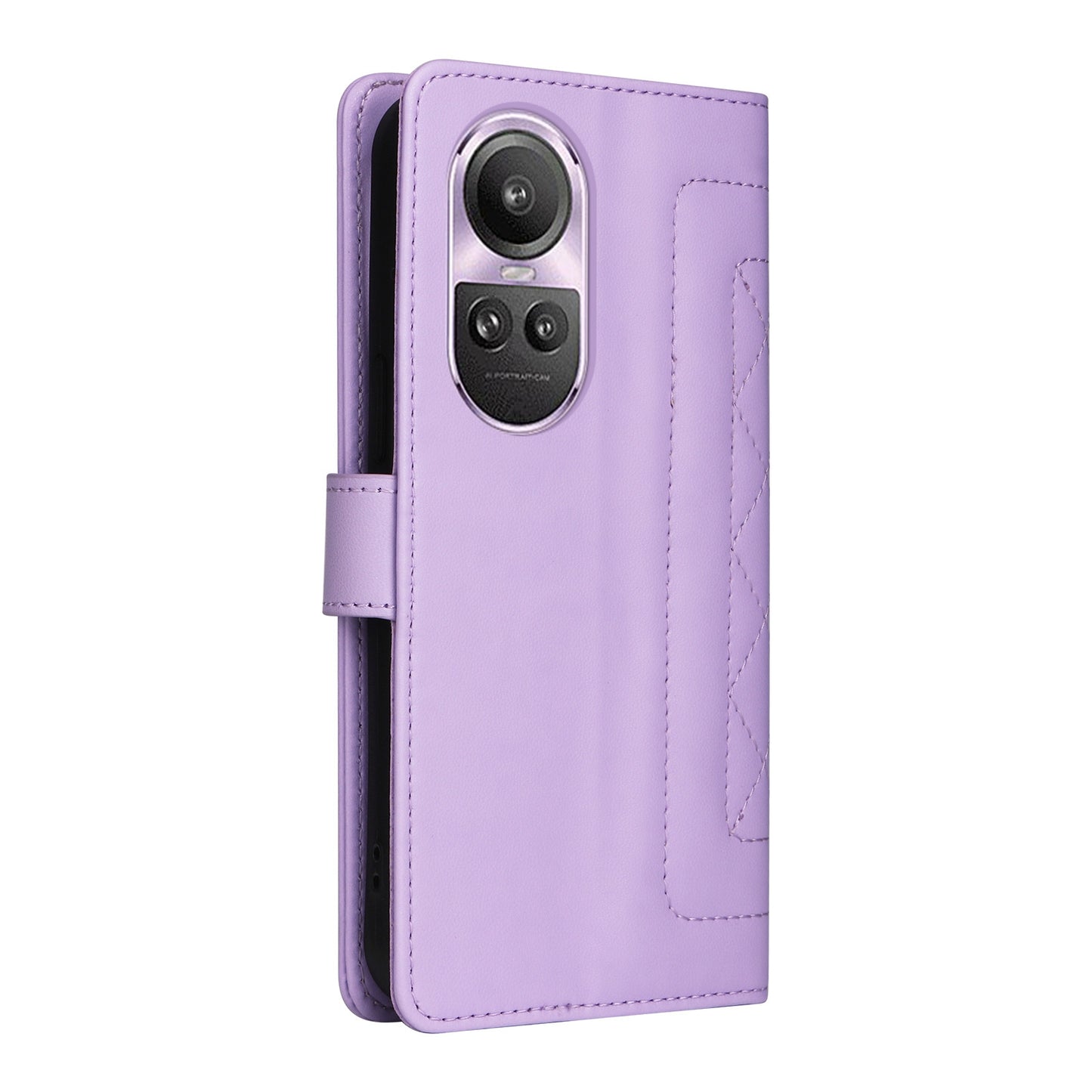 OPPO Reno10 5G / Reno10 Pro 5G Diamond Lattice Leather Flip Phone Case - Durable and Convenient Holder with Precision Cutouts