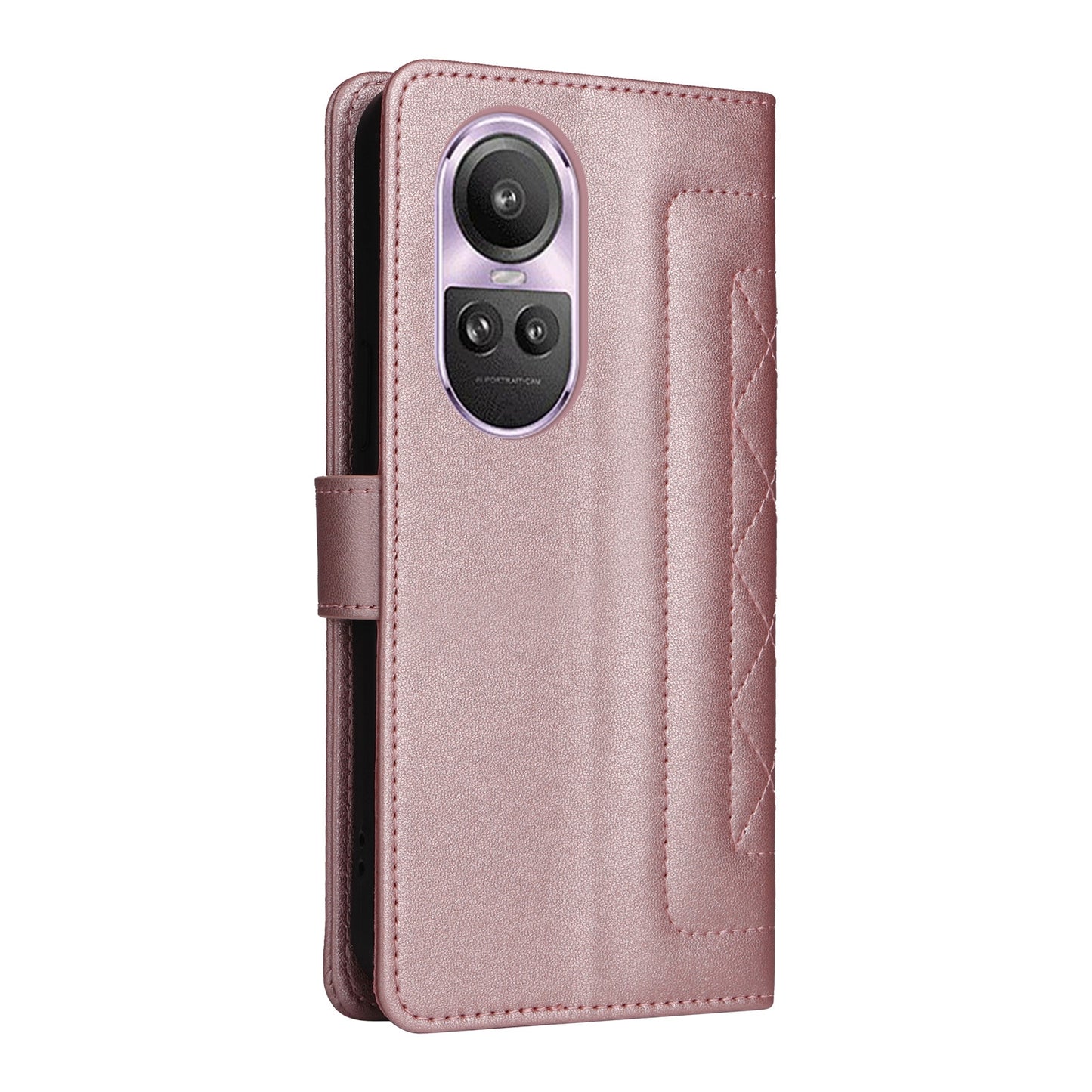 OPPO Reno10 5G / Reno10 Pro 5G Diamond Lattice Leather Flip Phone Case - Durable and Convenient Holder with Precision Cutouts
