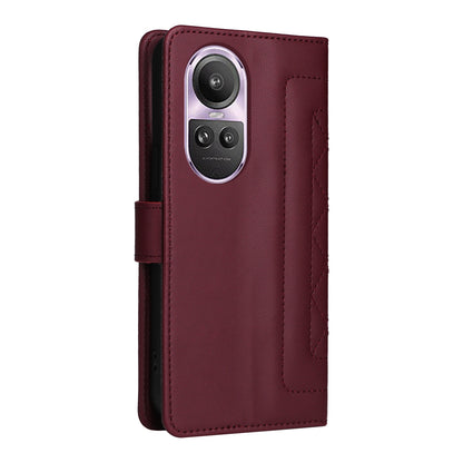 OPPO Reno10 5G / Reno10 Pro 5G Diamond Lattice Leather Flip Phone Case - Durable and Convenient Holder with Precision Cutouts