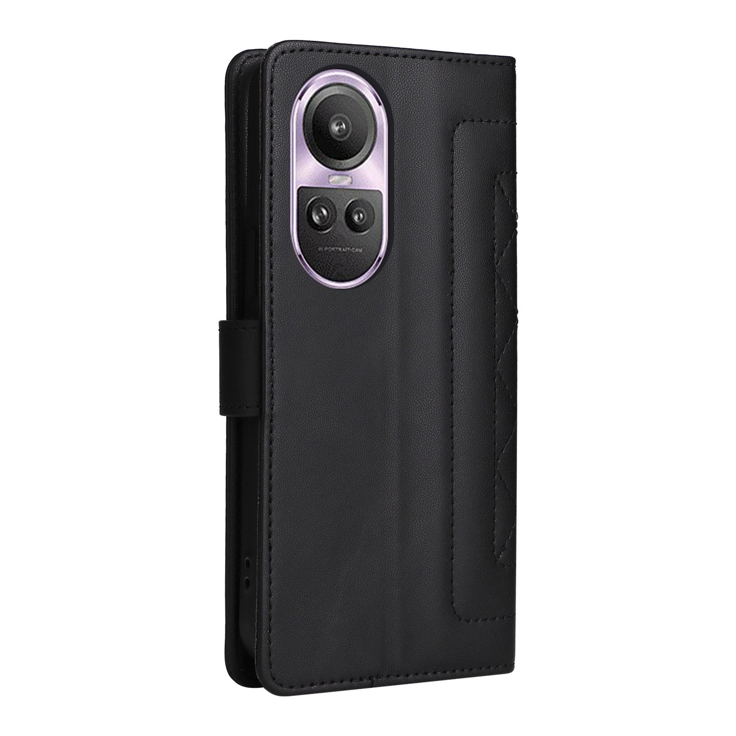 OPPO Reno10 5G / Reno10 Pro 5G Diamond Lattice Leather Flip Phone Case - Durable and Convenient Holder with Precision Cutouts
