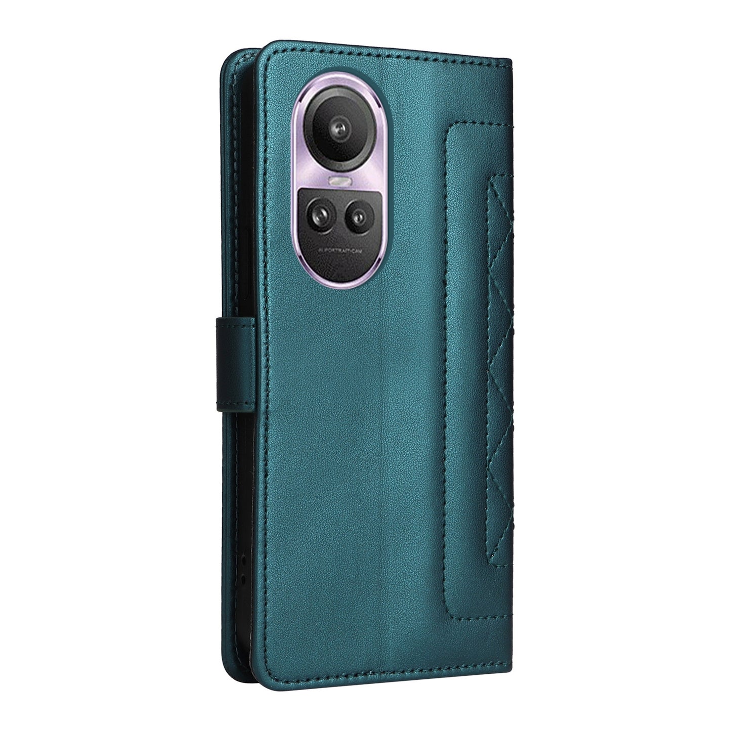 OPPO Reno10 5G / Reno10 Pro 5G Diamond Lattice Leather Flip Phone Case - Durable and Convenient Holder with Precision Cutouts