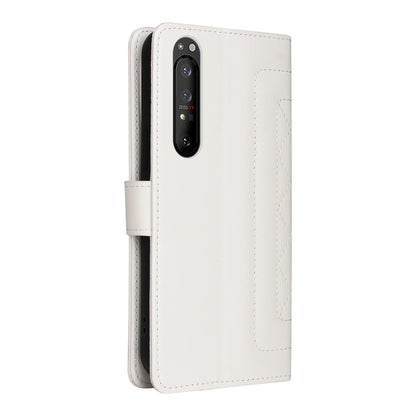 Sony Xperia 1 II Diamond Lattice Leather Flip Phone Case - Durable and Convenient Holder with Precision Cutouts