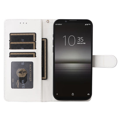 Sony Xperia 1 II Diamond Lattice Leather Flip Phone Case - Durable and Convenient Holder with Precision Cutouts